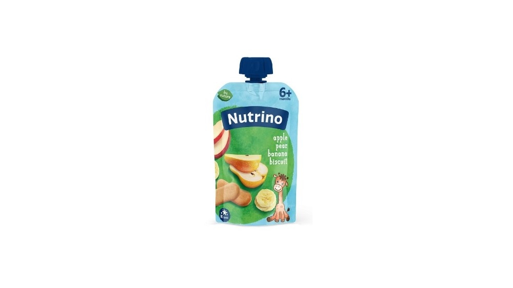 Nutrino voćni pire jabuka, kruška, banana sa žitaricama 100 g Akcija u trgovini Pivac