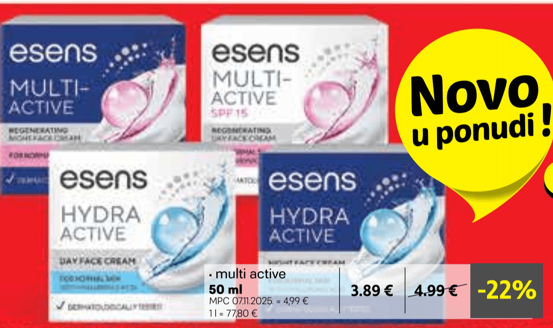 Esens Kreme za lice 50 ml - Akcija u trgovini Plodine