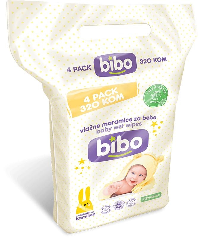 Bibo dječje vlažne maramice 4*80 kom - Akcija u trgovini KTC