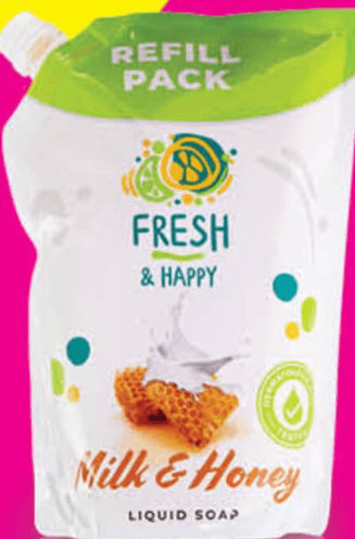 Fresh & Happy Milk & Honey tekući sapun 1 l - Akcija u trgovini Bipa