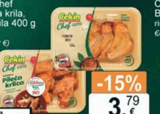 Cekin Chef Pikantna krila 400 g - Akcija u trgovini KTC