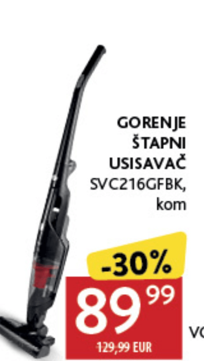 Gorenje Štapni usisavač - Akcija u trgovini Konzum