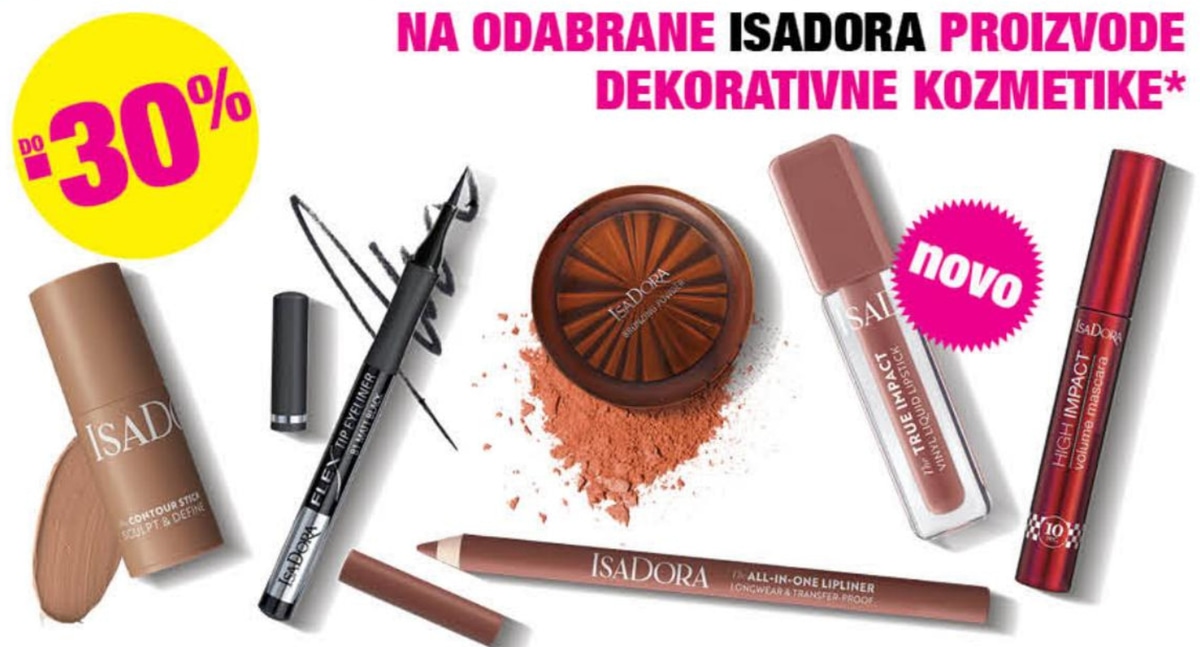 Odabrani Isadora proizvodi dekorativne kozmetike - Akcija u trgovini Bipa