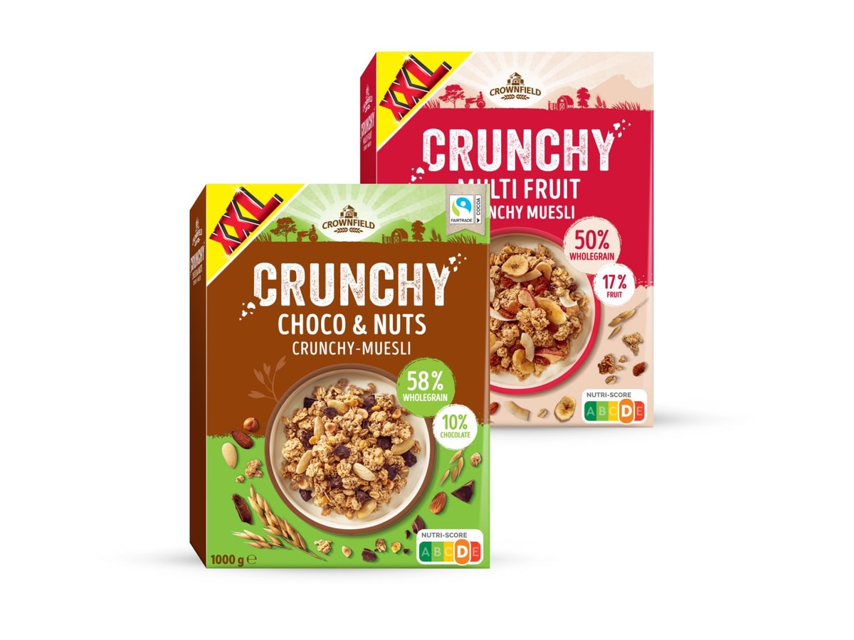 Crownfield Hrskavi muesli XXL 1 kg - Akcija u trgovini Lidl
