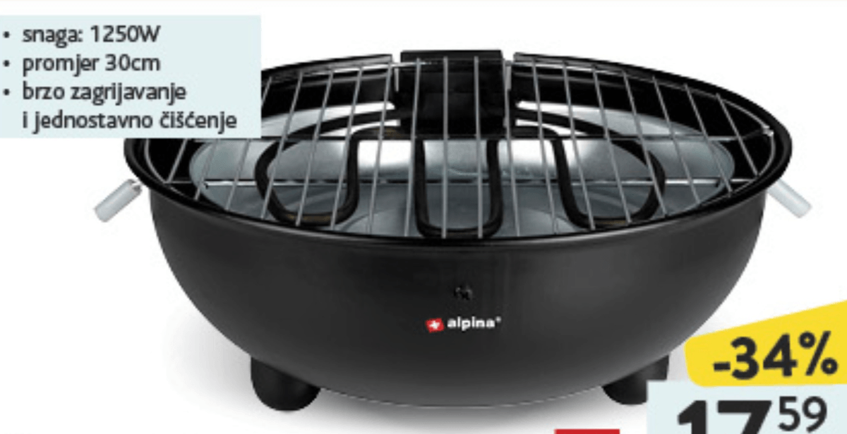 Alpina Roštilj okrugli kom - Akcija u trgovini Konzum
