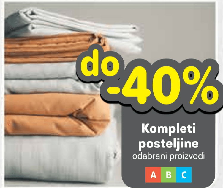 Kompleti posteljine - Akcija u trgovini Plodine