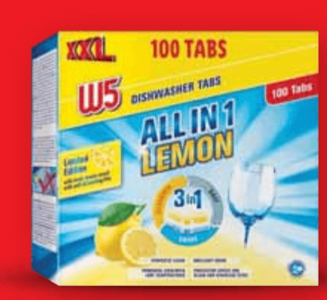 W5 Tablete za perilicu posuđa XXL 100 TABS - Akcija u trgovini Lidl