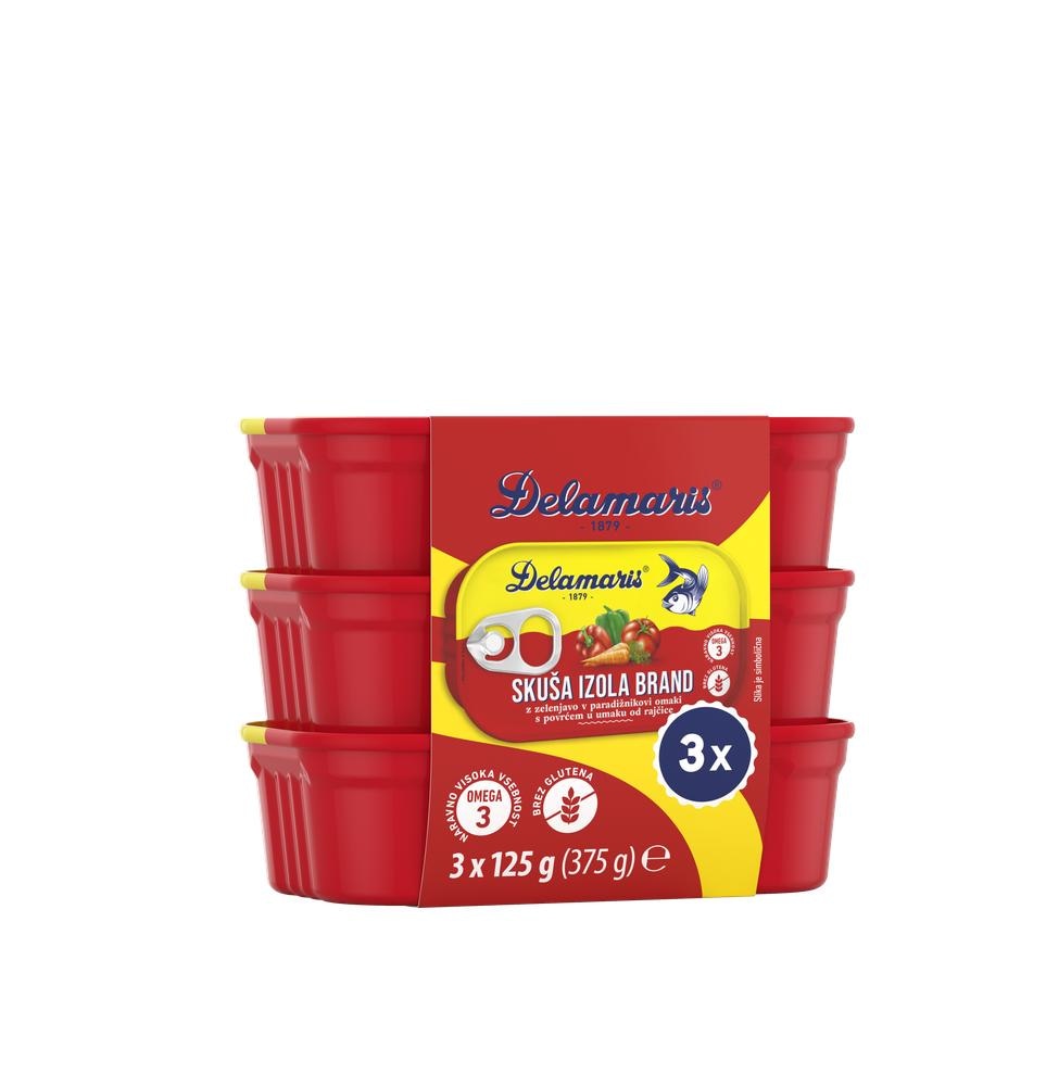 Delamaris Izola skuša s povrćem 3x125 g Akcija u trgovini Konzum