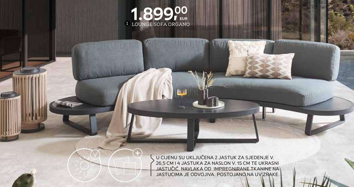 Lounge sofa Organo - Akcija u trgovini Lesnina