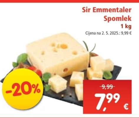 Ementaler sir 1kg Spomlek - Akcija u trgovini Konzum
