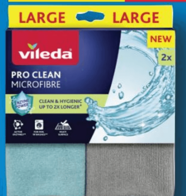Vileda Set krpa Pro Clean Microfibre 2 komada u pakiranju - Akcija u trgovini Interspar