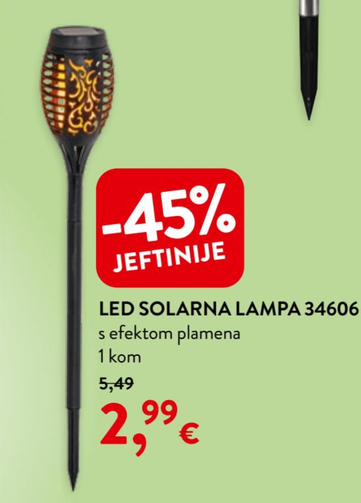 LED solarna lampa 34606 1 kom - Akcija u trgovini Interspar
