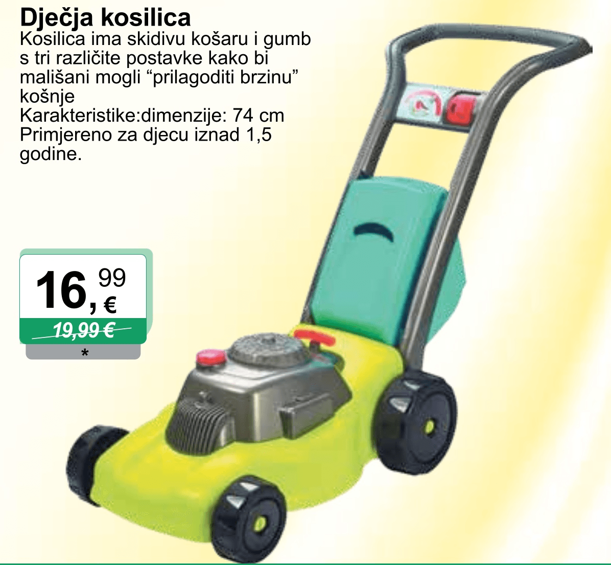 Dječja kosilica - Akcija u trgovini KTC