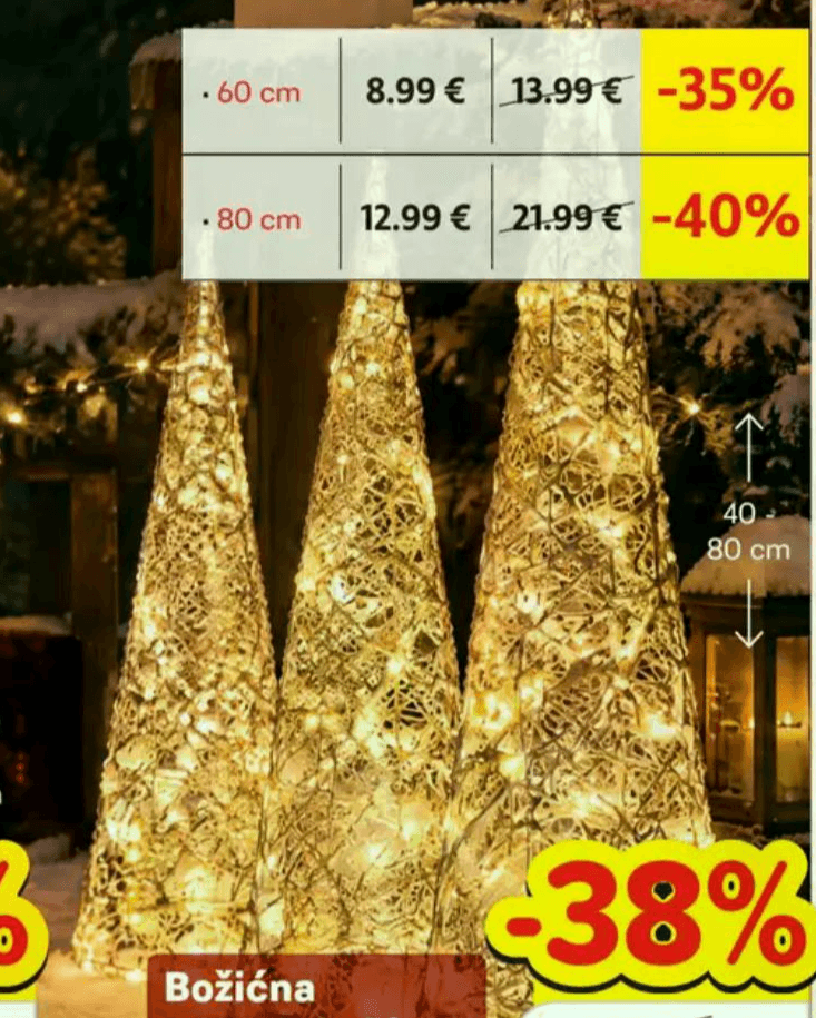 Božićna LED piramida Akcija u trgovini Plodine