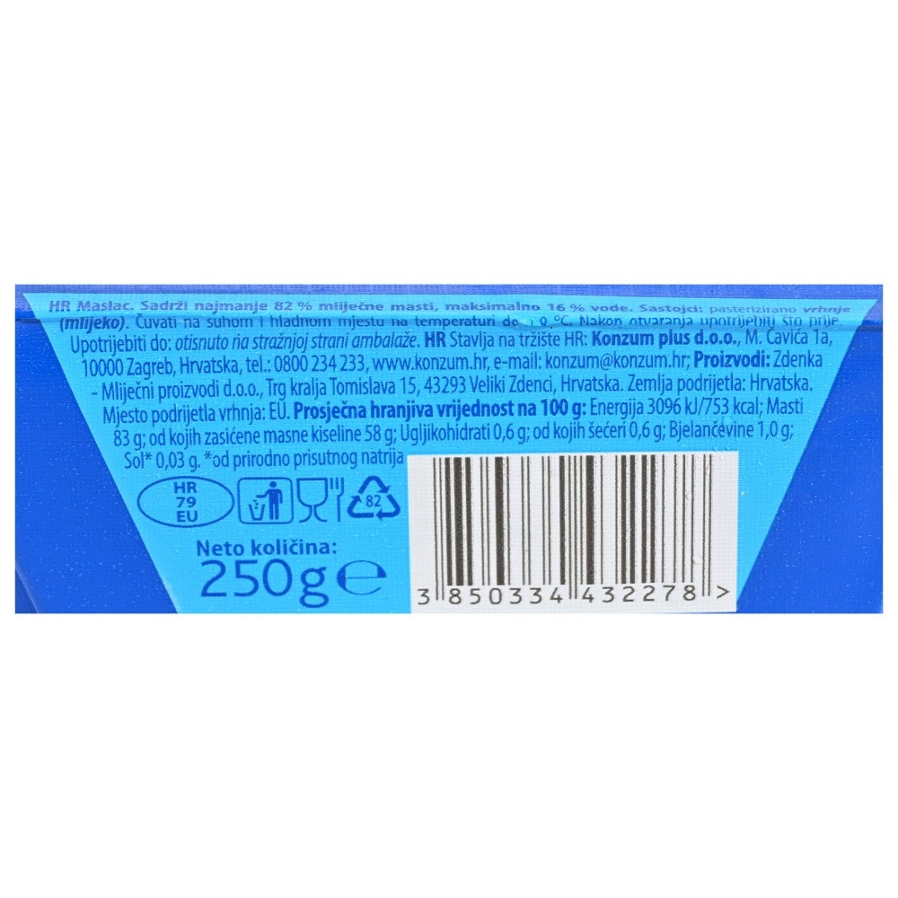 K Plus maslac 250 g Akcija u trgovini Konzum