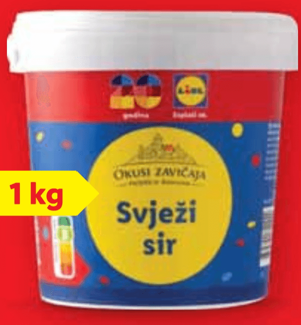 Okusi zavičaja Svježi polumasni sir 1 kg - Akcija u trgovini Lidl