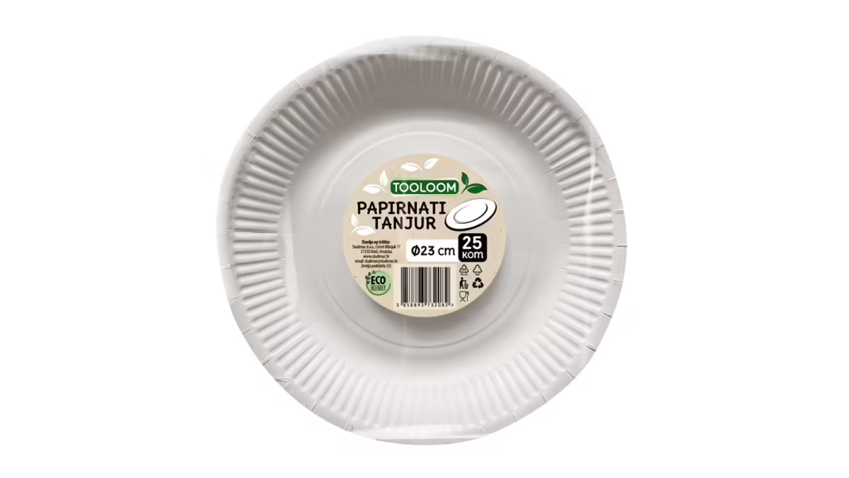 Tooloom Papirnati tanjuri 25 kom - Akcija u trgovini Studenac
