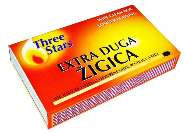 Šibice za domaćinstvo velike 1 pak Three Stars - Akcija u trgovini NTL