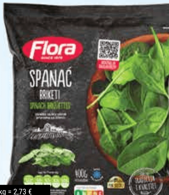 Flora Špinat 400 g - Akcija u trgovini Trgovina Krk