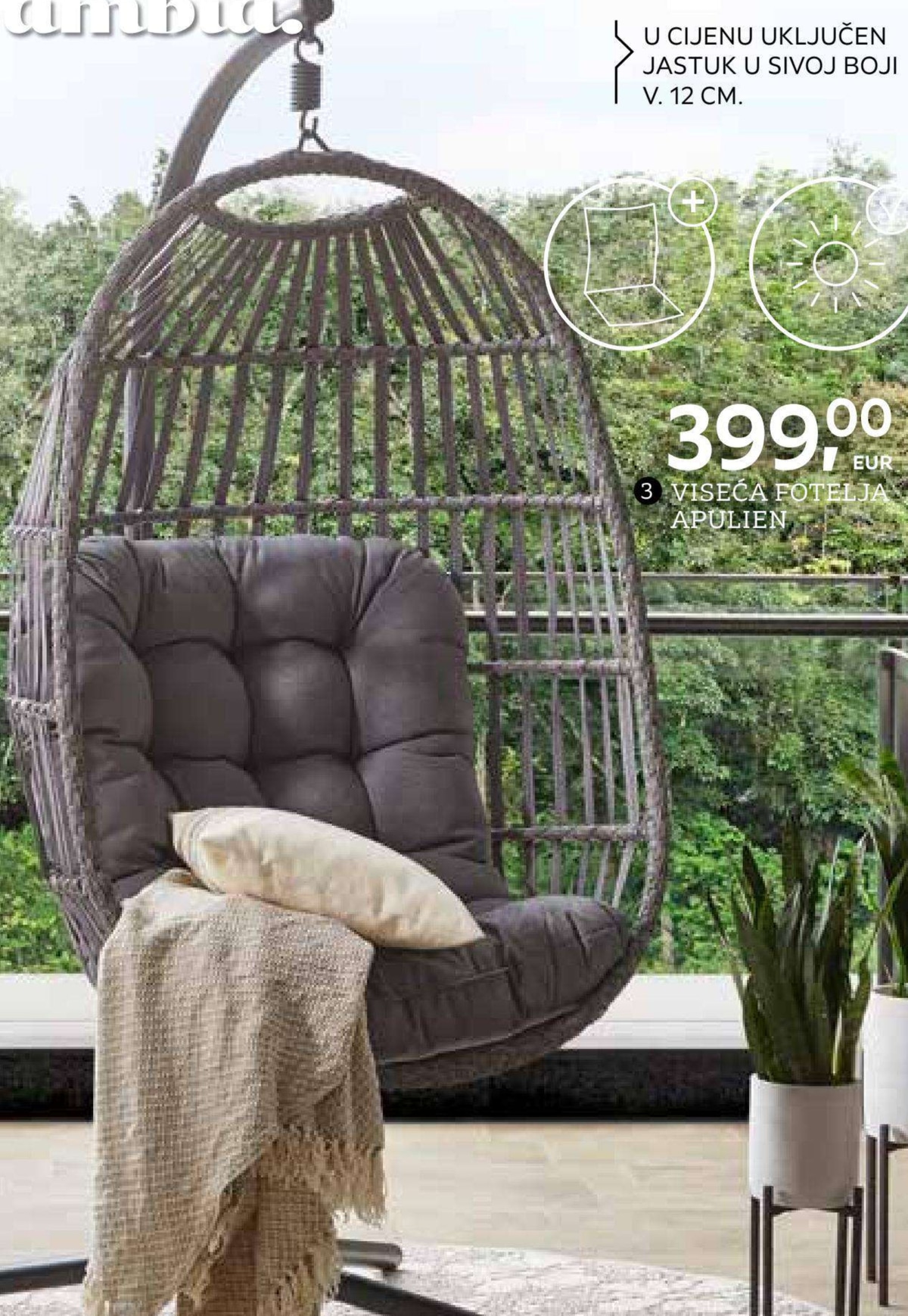 Viseća fotelja Apulien Ambia Garden - Akcija u trgovini Lesnina