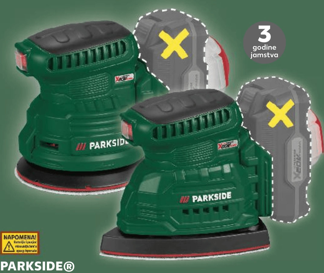 Parkside Ekscentrična brusilica 20V ili Višenamjenska brusilica 20V komad - Akcija u trgovini Kaufland