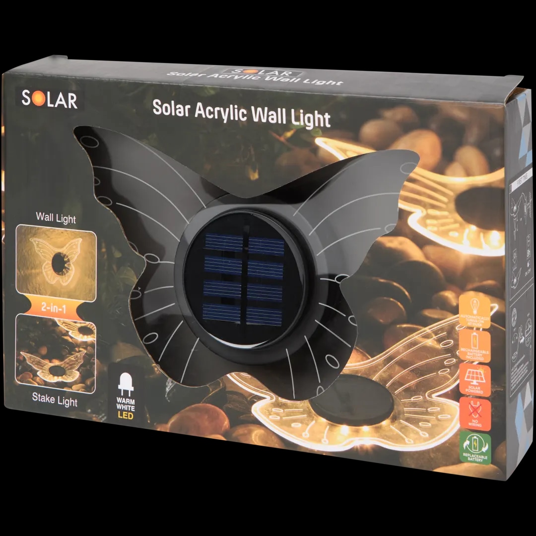 Solarna 2-u-1 vrtna dekoracija Solar Acrylic Wall Light - Akcija u trgovini Action