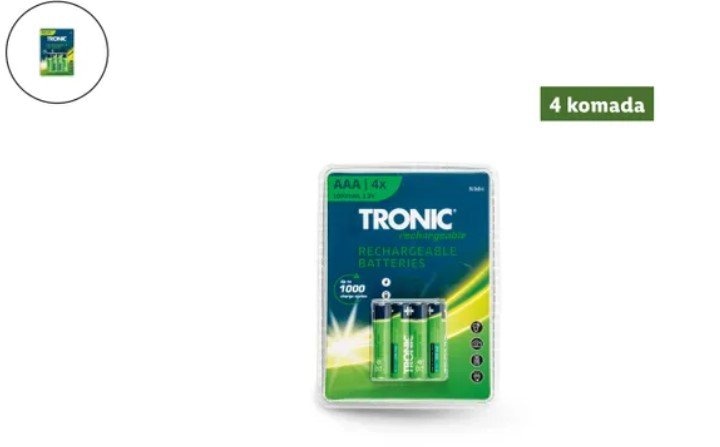 Tronic Punjive baterije 4 komada u setu - Akcija u trgovini Lidl
