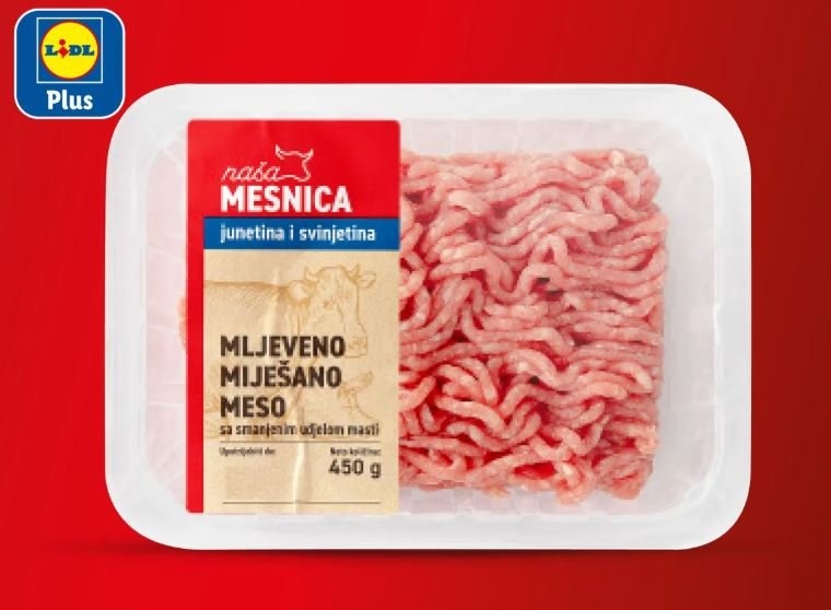 Svježe mljeveno miješano meso LIGHT 450 g Naša mesnica - Akcija u trgovini Lidl