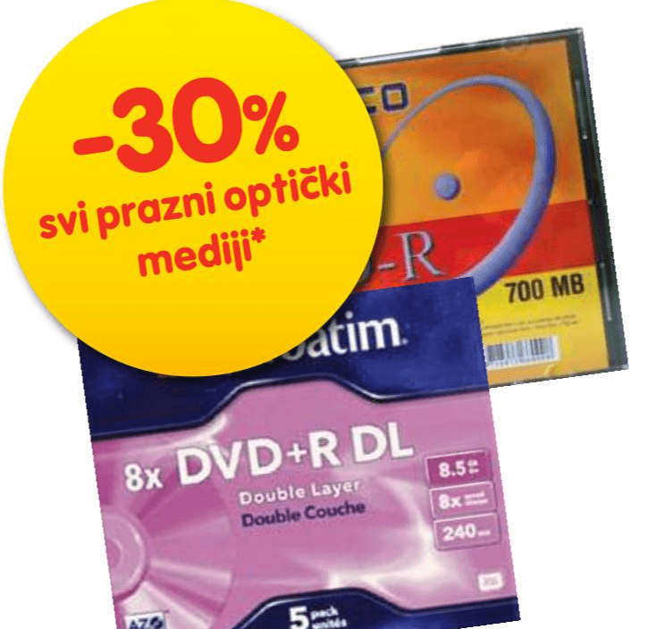Prazni optički mediji - Akcija u trgovini Interspar