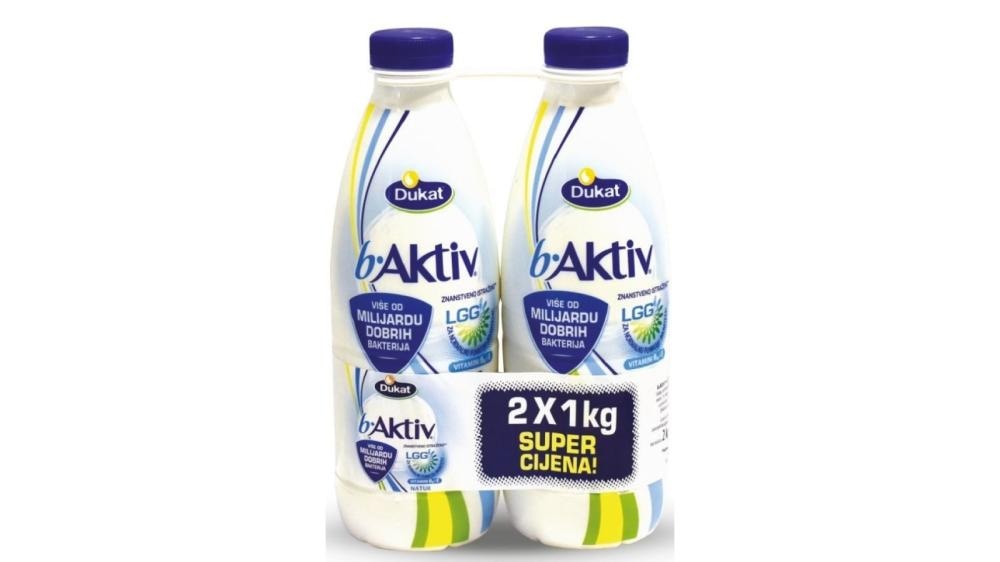Dukat B'Aktiv Jogurt natur 2x1kg - Akcija u trgovini Konzum