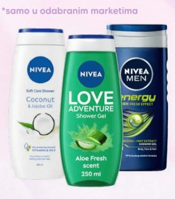 NIVEA Shower gel 250ml - Akcija u trgovini Pivac