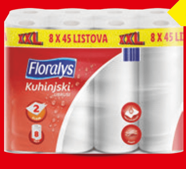 Floralys Kuhinjski ubrusi XXL 8 rola Akcija u trgovini Lidl