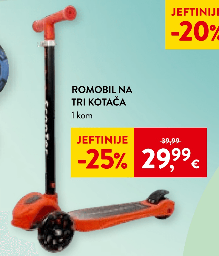 Romobil na tri kotača 1 kom - Akcija u trgovini Interspar