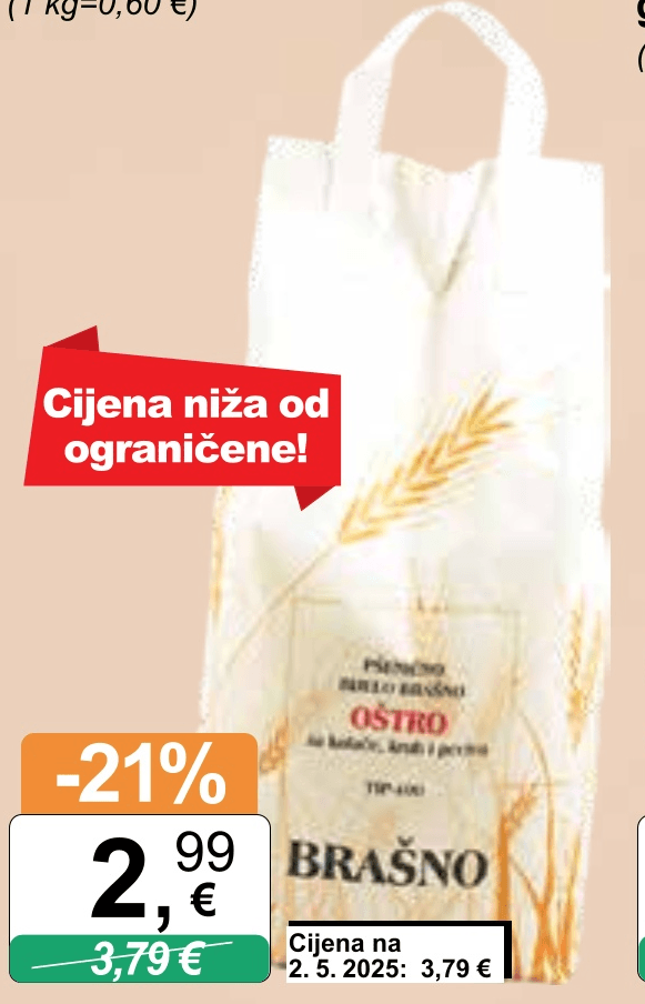 Brašno oštro 5 kg - Akcija u trgovini KTC