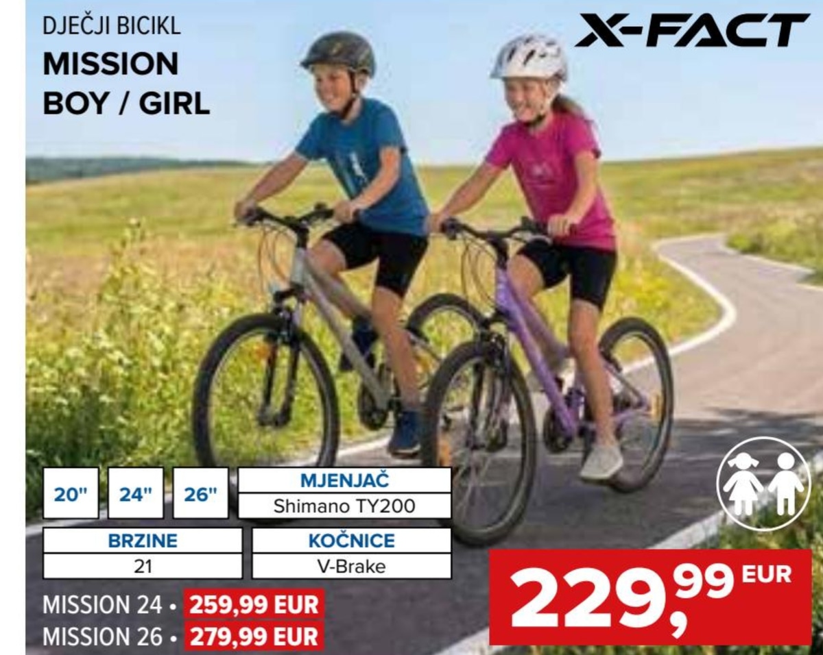 Dječji bicikl Mission Boy / Girl 24" X-FACT - Akcija u trgovini Hervis