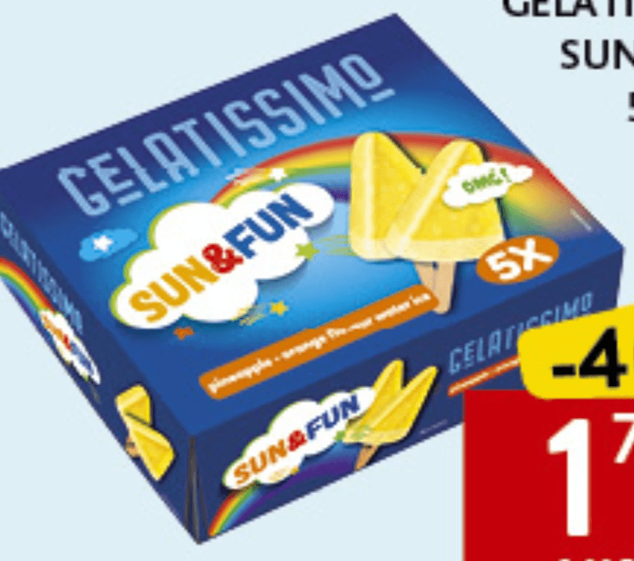 Gelatissimo Sladoled Sun&Fun 5x73ml - Akcija u trgovini Konzum