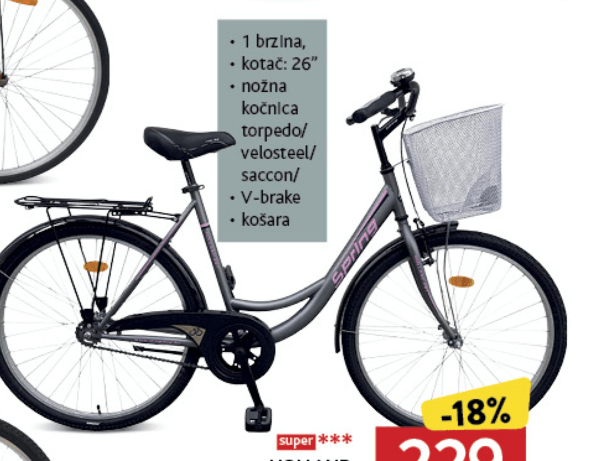 Holland Bicikl s košarom kom - Akcija u trgovini Konzum