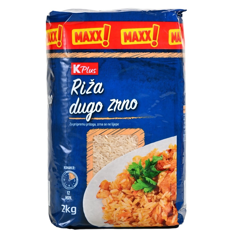 K Plus riža dugo zrno 2 kg Akcija u trgovini Konzum