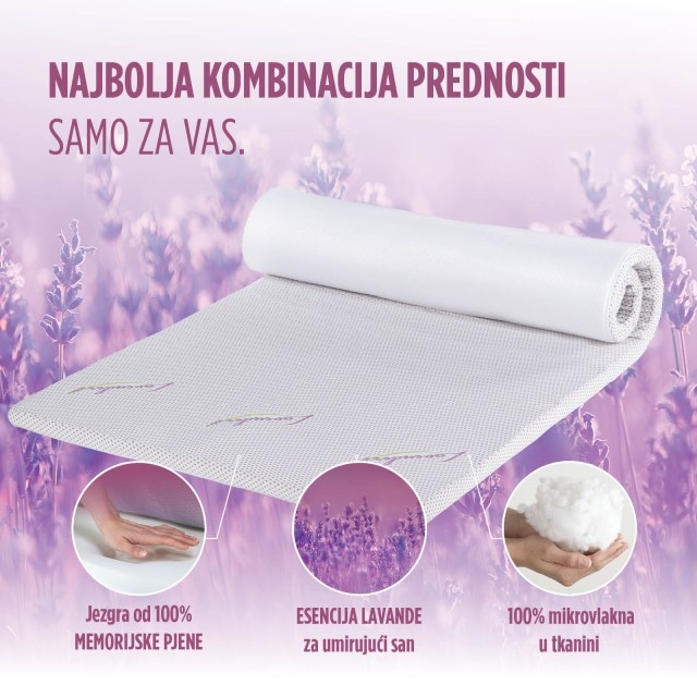 Nadmadrac Lavanda 90x200x6 cm MIRIS LAVANDE Akcija u trgovini Plodine