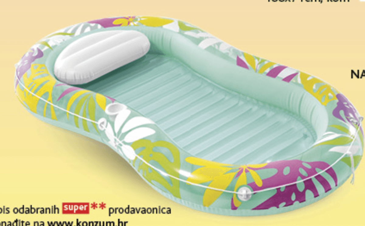Madrac na napuhavanje Tropik 122cm, kom - Akcija u trgovini Konzum