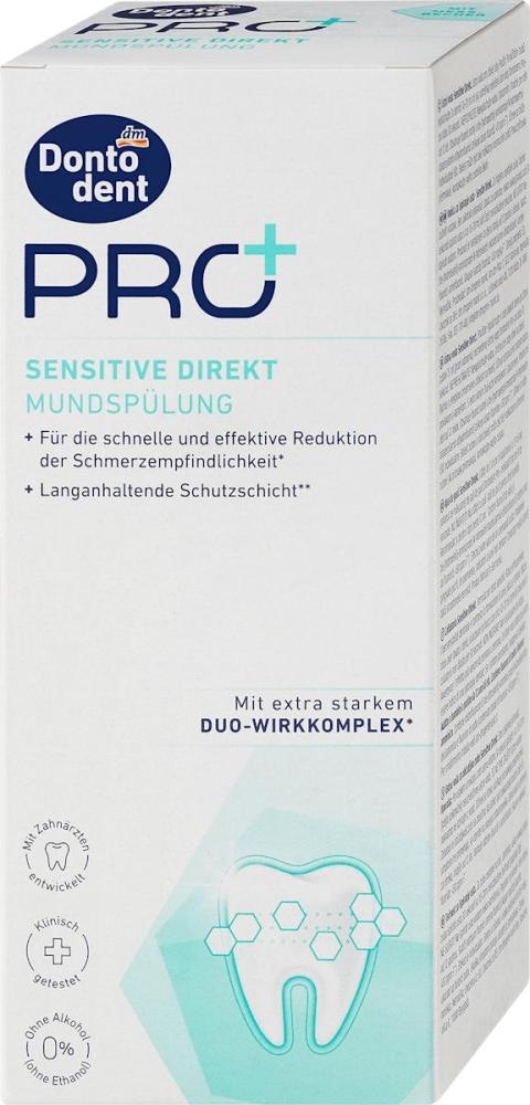 Dontodent PRO+ vodica za ispiranje usta Sensitive Direkt 400 ml Akcija u trgovini Dm