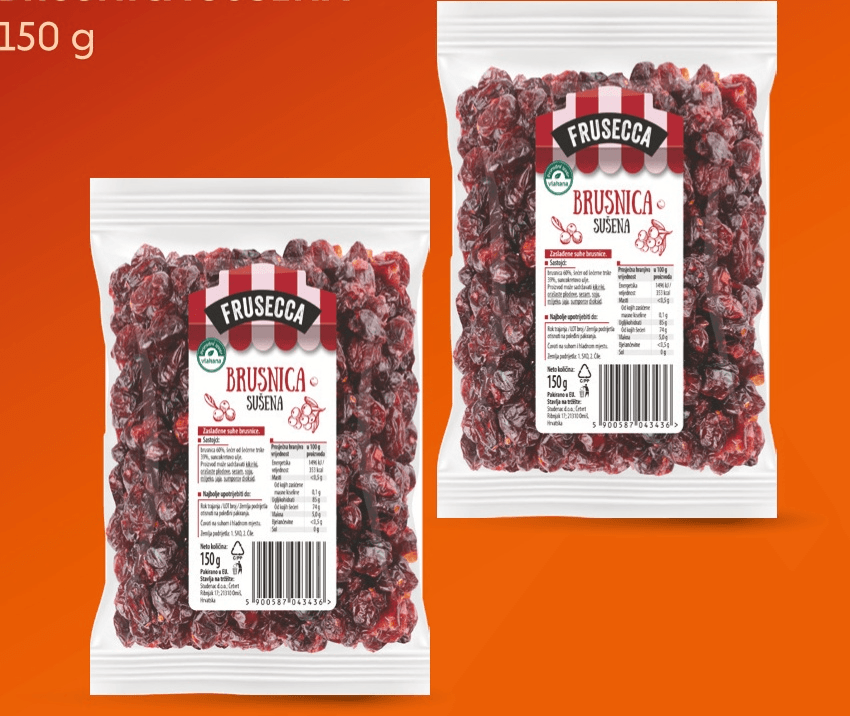 Frusecca Brusnica sušena 150 g - Akcija u trgovini Studenac