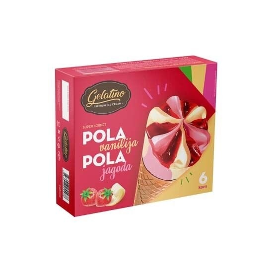 Gelatino Sladoled kornet Pola Pola 6x 110 ml - Akcija u trgovini Plodine