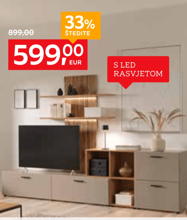 Regal za dnevni boravak Gerry - Akcija u trgovini Lesnina