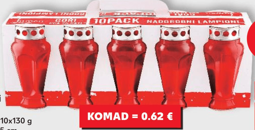 Nadgrobni lampion 10 kom - Akcija u trgovini Kaufland