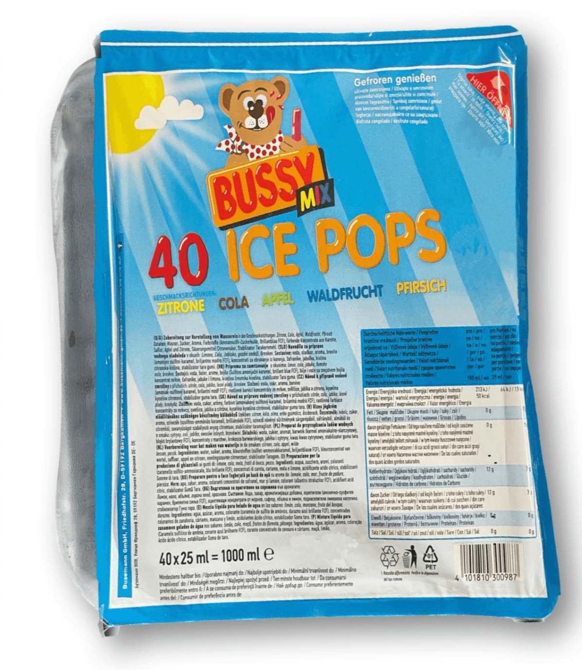 BUSSY vodeni sladoled 40 x 25 ml - Akcija u trgovini Kik