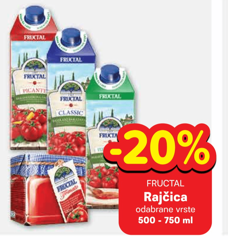 Fructal Rajčica 500 - 750 ml - Akcija u trgovini Plodine