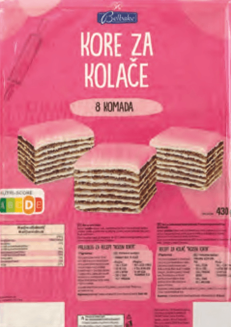 Kore za kolače 430 g Belbake - Akcija u trgovini Lidl