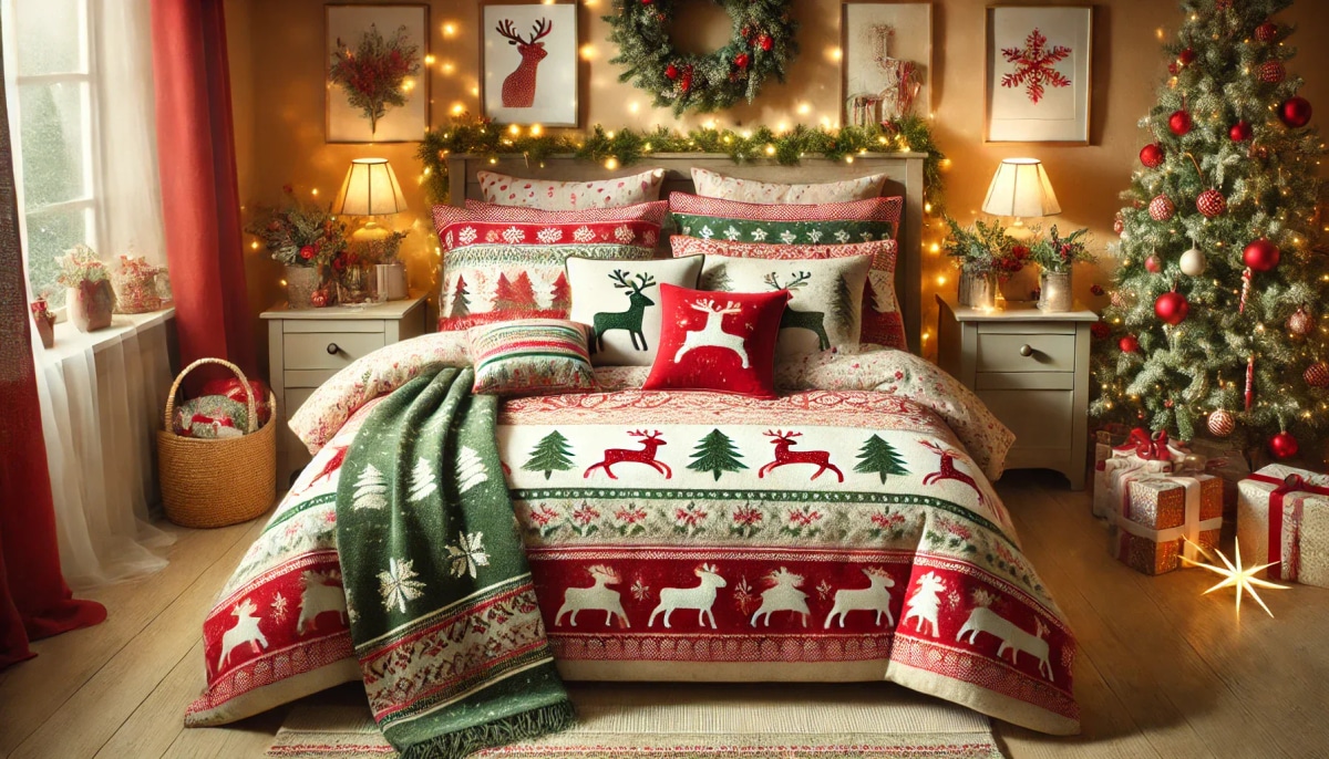 Božićni kućanski tekstil, odjeća, dekoracije i umjetno cvijeće - Akcija u trgovini Plodine