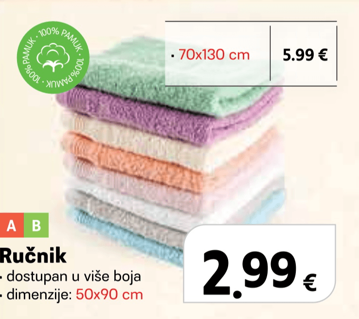 Ručnik - Akcija u trgovini Plodine